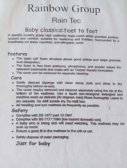 Photo of free Foam suitable for cots/cribs (Clapham MK41) #2