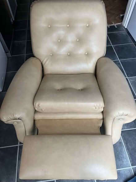 Photo of free Recliner chair-beige faux leather (Woodingdean BN2) #2