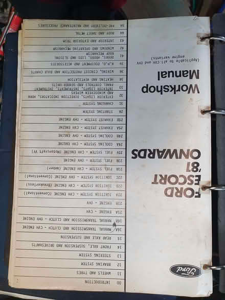 Photo of free Mk3 Ford Escort Workshop Manual (Booker HP12) #1
