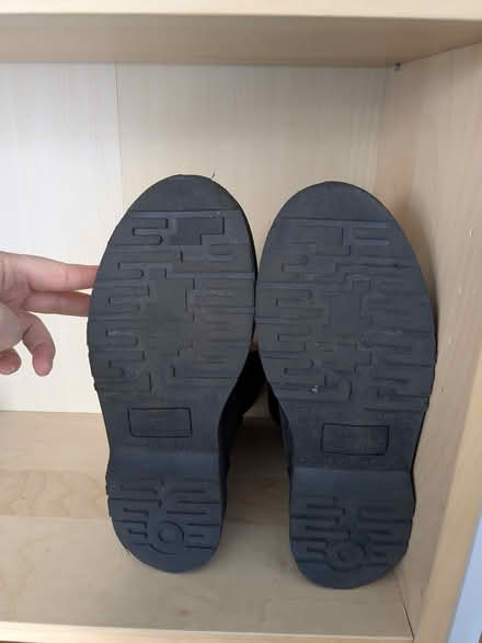 Photo of free Black leather ankle boots size 7 (unisex) (Haslucks Green B90) #4