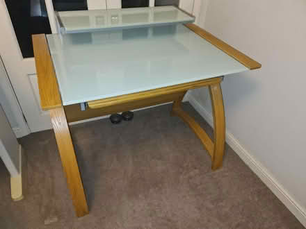 Photo of free 3 tier wood & glass office/pc table (RG12) #1