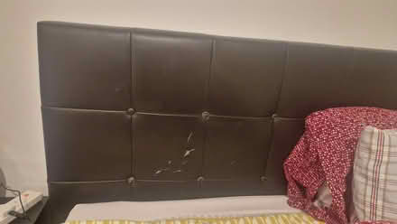 Photo of free King size bedframe faux leather (Great glen, LE8) #2