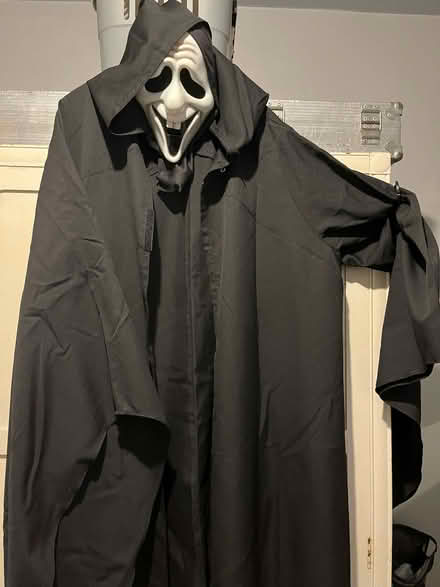 Photo of free "Grim Reaper" outfit. Fabric gown, rubber mask. (Moorlands LA1) #1