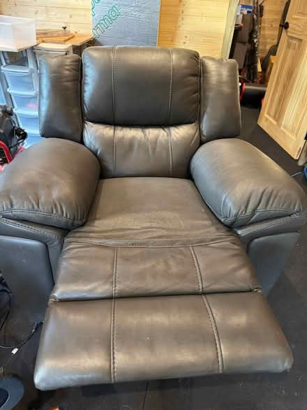 Photo of free Reclining grey leather armchair (Abertridwr SY10) #1
