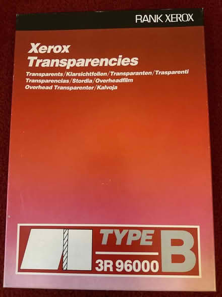Photo of free Xerox transparencies (CT1) #1