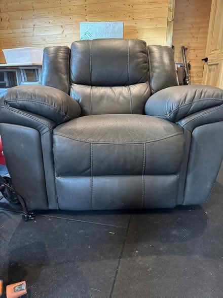 Photo of free Reclining grey leather armchair (Abertridwr SY10) #3