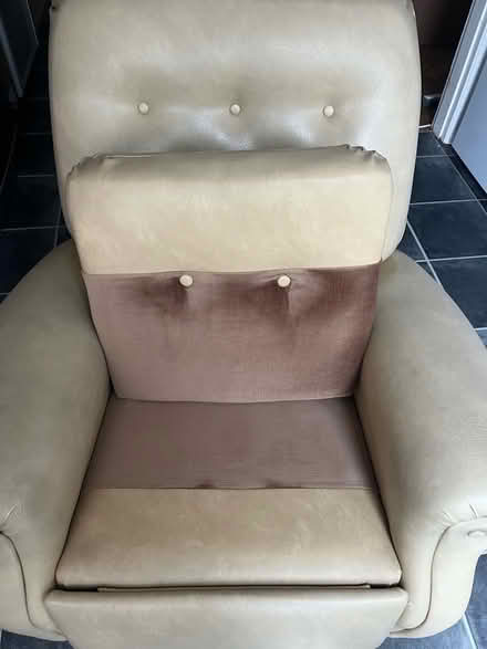 Photo of free Recliner chair-beige faux leather (Woodingdean BN2) #3