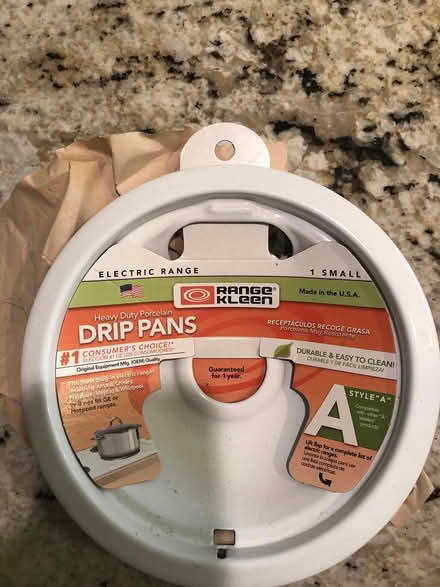 Photo of free 4 porcelain white stove drip pans (Owings Mills MD) #2