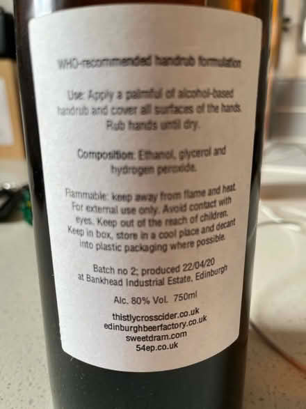 Photo of free Liquid hand sanitiser (Lauriston EH3) #2