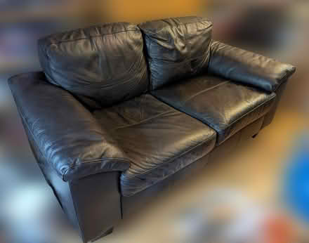 Photo of free Small leather sofa & 2 foot stools (Maidenhead SL6) #3