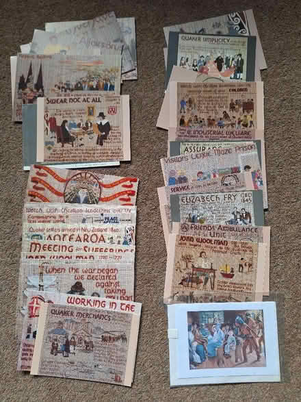 Photo of free Quaker tapestry postcards and tea towel (Waterside HP5) #2