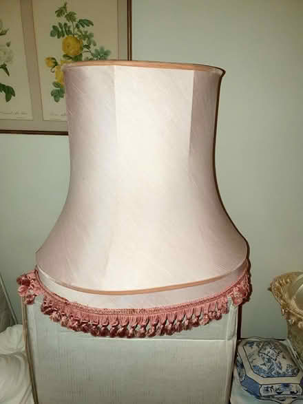 Photo of free Large Pink Silk standard lamp shade (BA3 4XJ Chilcompton village) #1