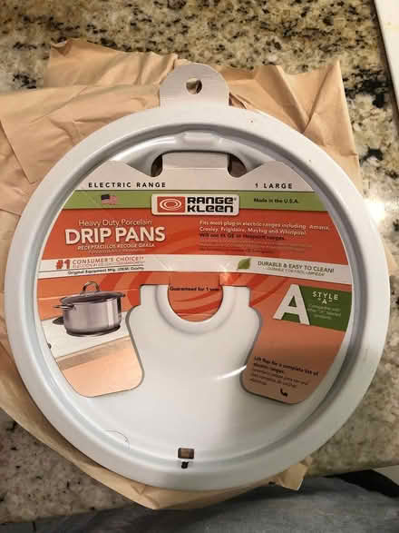 Photo of free 4 porcelain white stove drip pans (Owings Mills MD) #4
