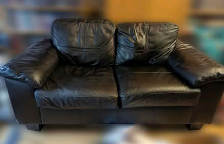 Photo of free Small leather sofa & 2 foot stools (Maidenhead SL6) #2