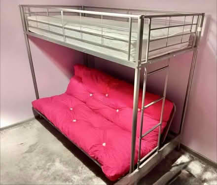 Photo of free High single bed with futon underneath (Newport Pagnell MK16) #2