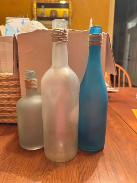Photo of free Sea glass painted wine bottles (Villages of Urbana) #1