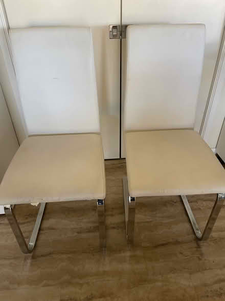 Photo of free 2 white chairs (Camarillo) (Camarillo Heights) #1
