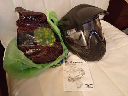 Photo of free Airsoft/paintball helmet & balls (Llanidloes) #1