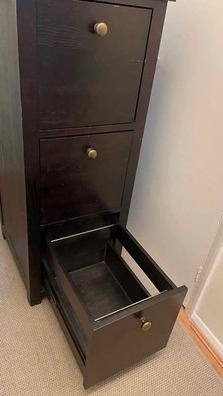 Photo of free 3 drawer wood filing cabinet (Rochester) #2