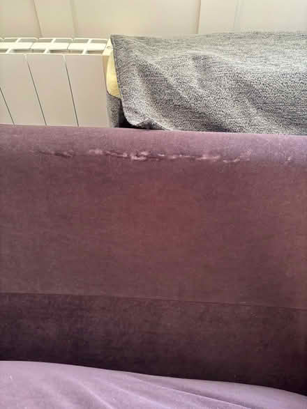 Photo of free Chocolate brown velvet sofa large (Upper Cumberworth HD8) #4