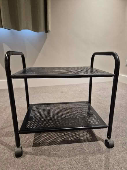 Photo of free Black metal shelves on castors (Fleetville AL1) #1
