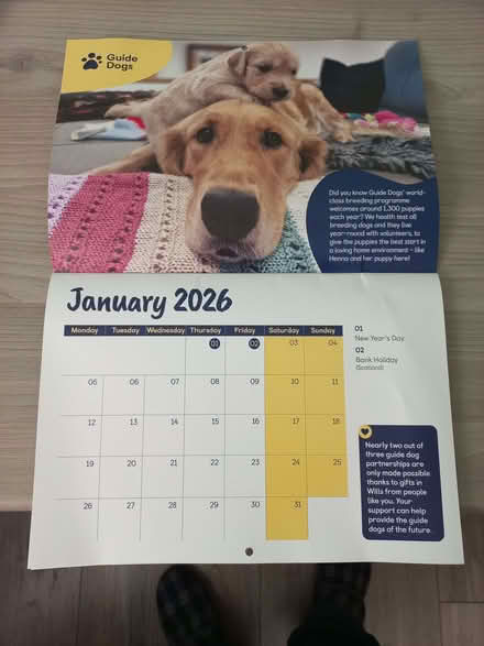 Photo of free 2026 Guide Dogs Calandar (Wallington PO16) #1