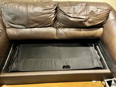 Photo of free Sofa bed brown leather (Dronfield Woodhouse S18) #2