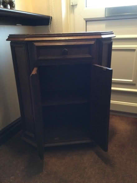 Photo of free Small dark wooden cupboard (Appleby-in-Westmorland CA16) #2