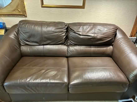 Photo of free Sofa bed brown leather (Dronfield Woodhouse S18) #1