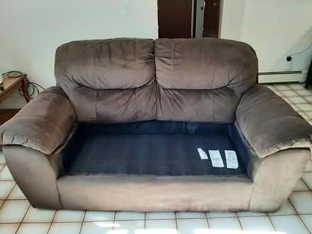 Photo of free Large brown loveseat (Ayer Rd, Shirley) #2