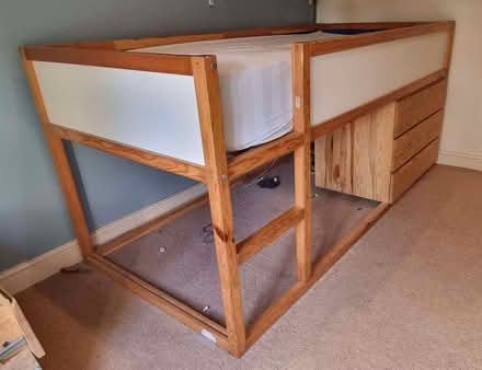 Photo of free Raised/reversible single/kids bed, with optional drawers (Longworth OX13) #1
