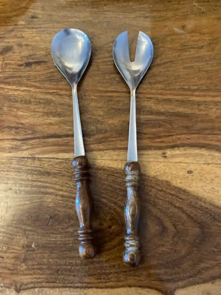 Photo of free Salad severs in metal and wood (W12) #1