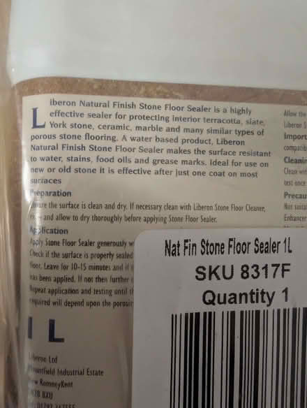 Photo of free Stone floor sealer, unopened (Kidlington OX5) #2