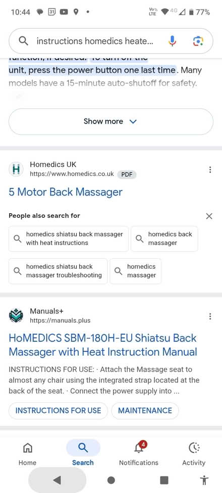 Photo of free Homedics heated back massager (Hughenden Valley HP13) #2