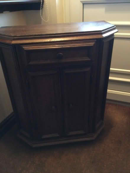 Photo of free Small dark wooden cupboard (Appleby-in-Westmorland CA16) #1