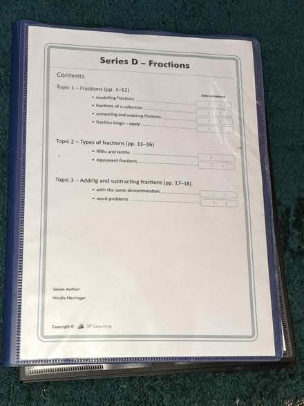Photo of free Fractions workbook (Shaw, OL2) #1