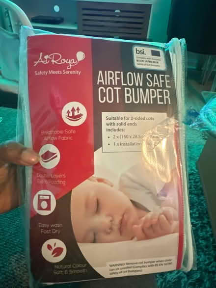 Photo of free Airflow safe cot bumper (Waverley Road. SE187TJ) #1