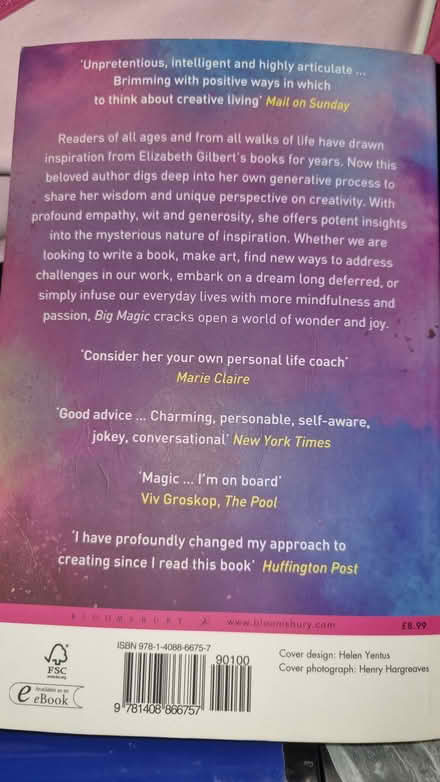 Photo of free Book Elizabeth Gilbert Big Magic (Dunkeswell nr Honiton) #1