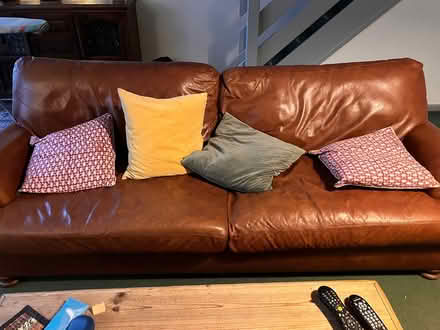 Photo of free Leather sofa comfy (Bh23 7 hx) #1