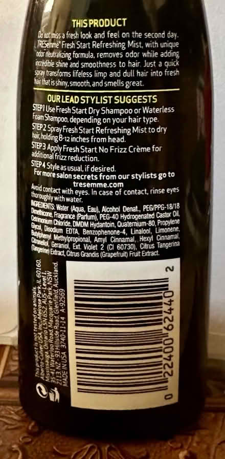 Photo of free TRESemme’ FreshStart Refresh Mist (West San Jose 95128) #2