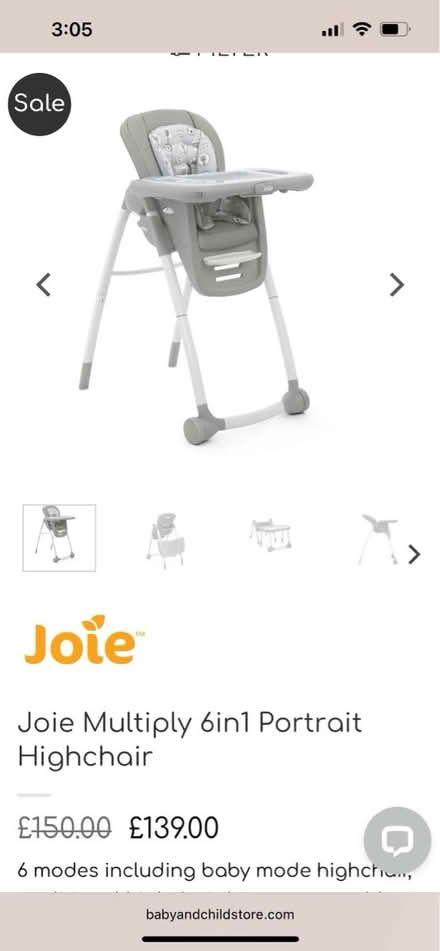 Photo of free Joie Highchair (Ladywell SE13) #1