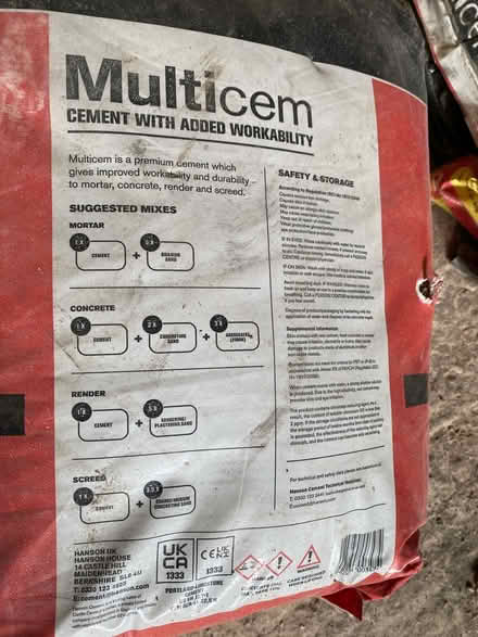 Photo of free Cement multicem 9 full one opened (caterham) #2