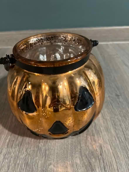 Photo of free Metallic Glass Pumpkin Candle Holder. (Southsea PO4) #1