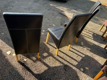 Photo of free 4 black dining chairs (CM3 East Hanningfield.) #4