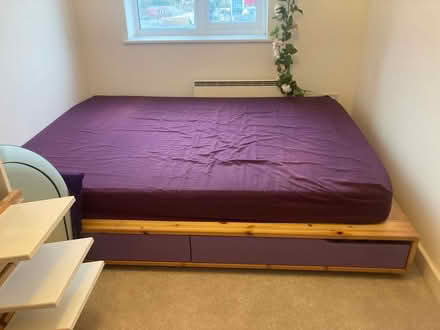 Photo of free Double bed with drawers + headboard (N22 very near Wood Green tube) #2