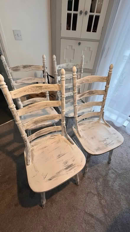 Photo of free 4 wooden chairs (Thorpe Edge BD10) #1