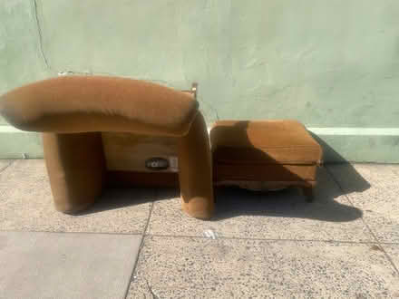 Photo of free Chair and ottoman on curb (South Philly 1400 blk S Percy) #2