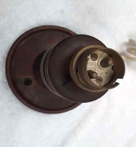Photo of free Vintage oak table lamp (no shade) (Chilcompton) #2