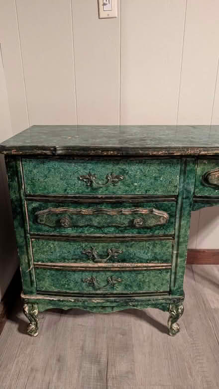 Photo of free Green and gold painted desk (Cumberland, near Monastery.) #3