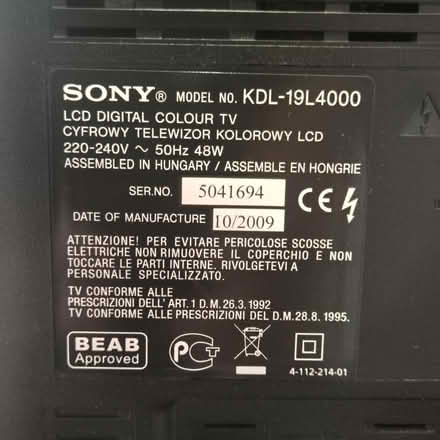 Photo of free Sony 19" Bravia LCD TV (Dringhouses YO24) #2